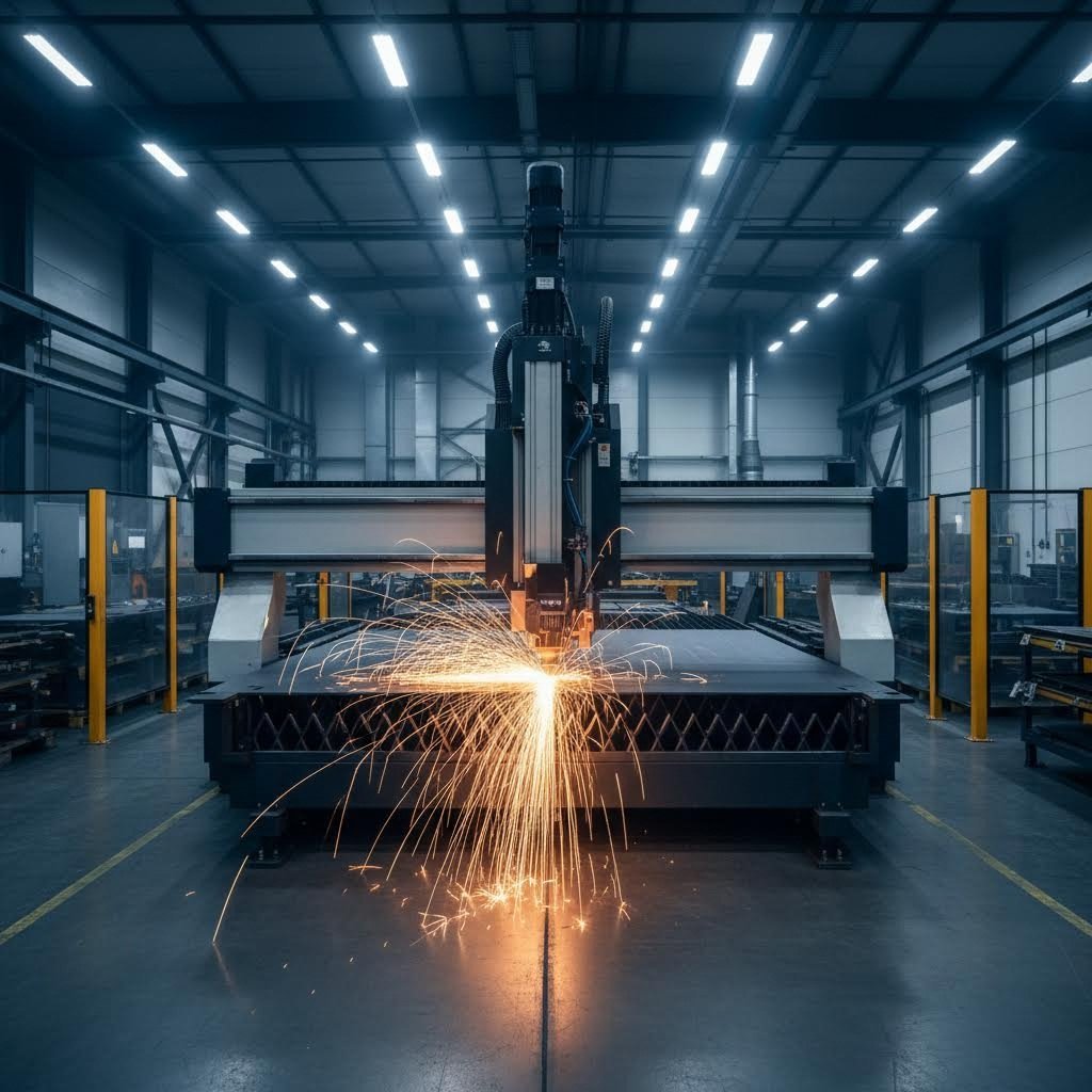 professional metal cutting shop with cnc laser technology in action