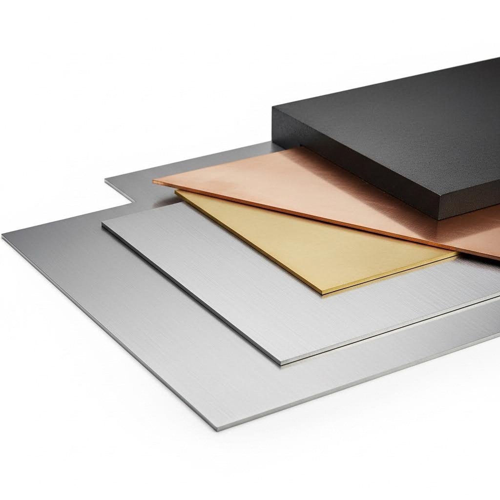 various metal materials suitable for professional cutting services including steel aluminum and copper