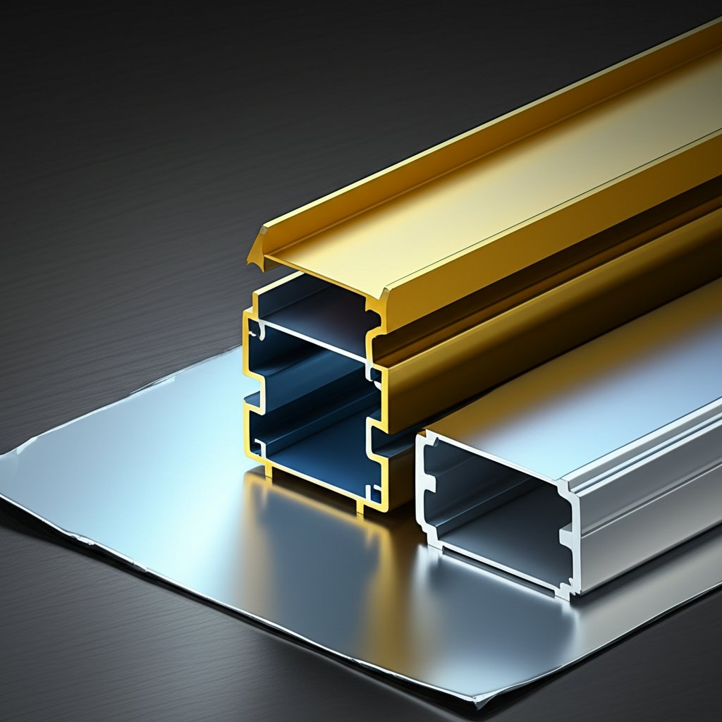 anodized aluminum and foil demonstrating different surface protections