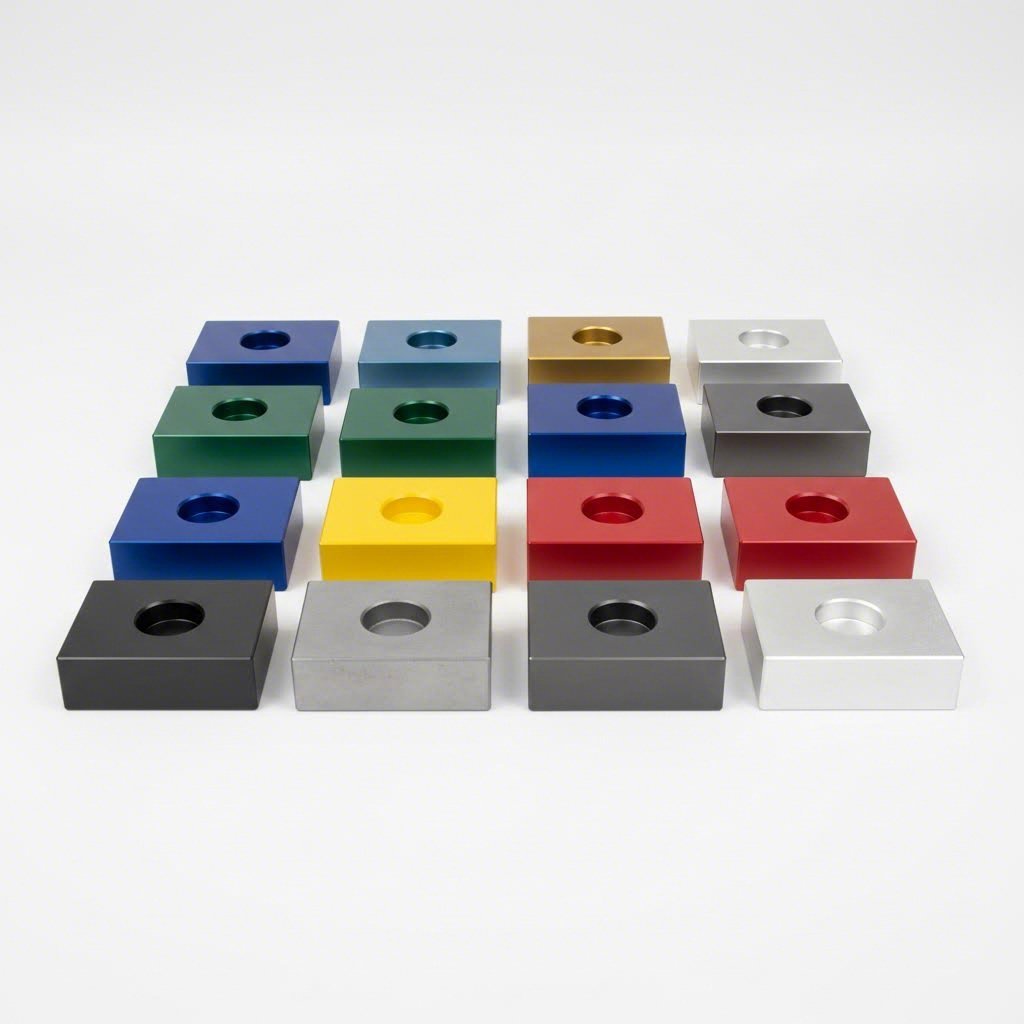 finished parts showcasing powder coating anodizing and surface treatments