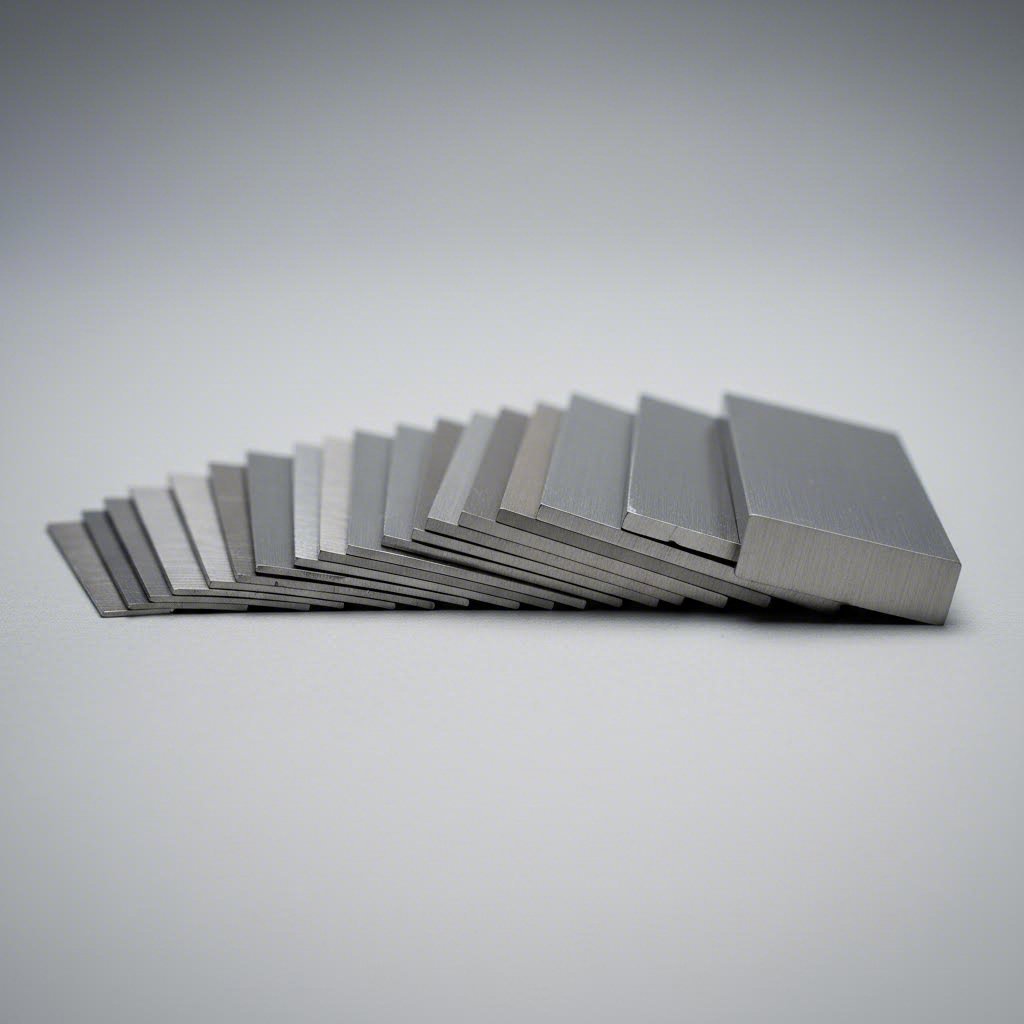 metal gauge samples showing thickness variations from thin to heavy stock