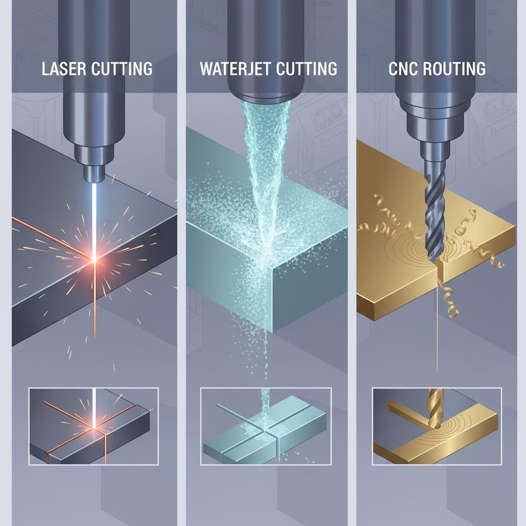 three primary cutting technologies laser waterjet and cnc routing