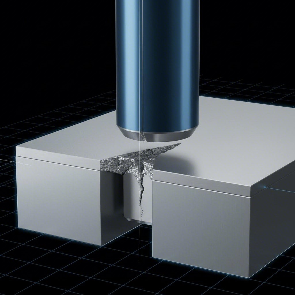 cross section showing die clearance and metal shearing action between punch and die