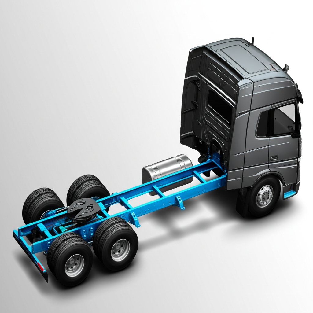 infographic showing key aluminum components on a commercial truck