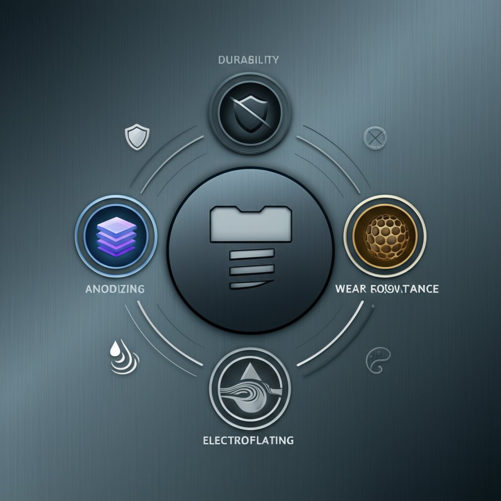 diagram comparing different surface finishing methods for aluminum parts