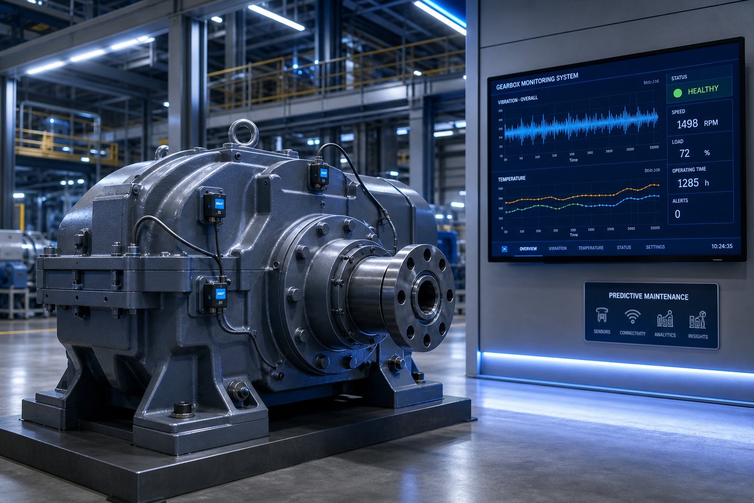 iot enabled sensors and digital monitoring dashboards integrated into a modern twin screw extruder gearbox system
