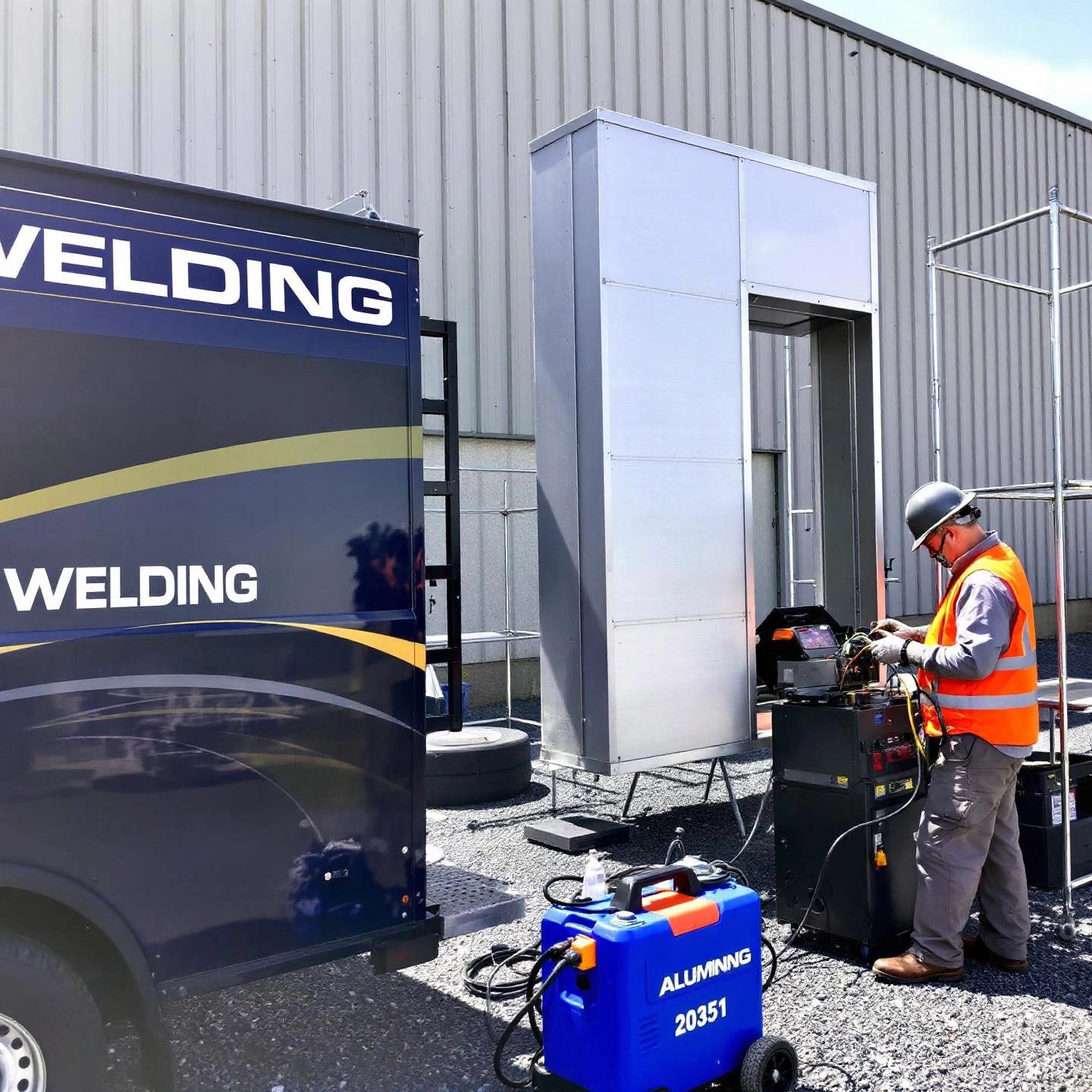 mobile aluminum welding service providing on site repairs for large equipment