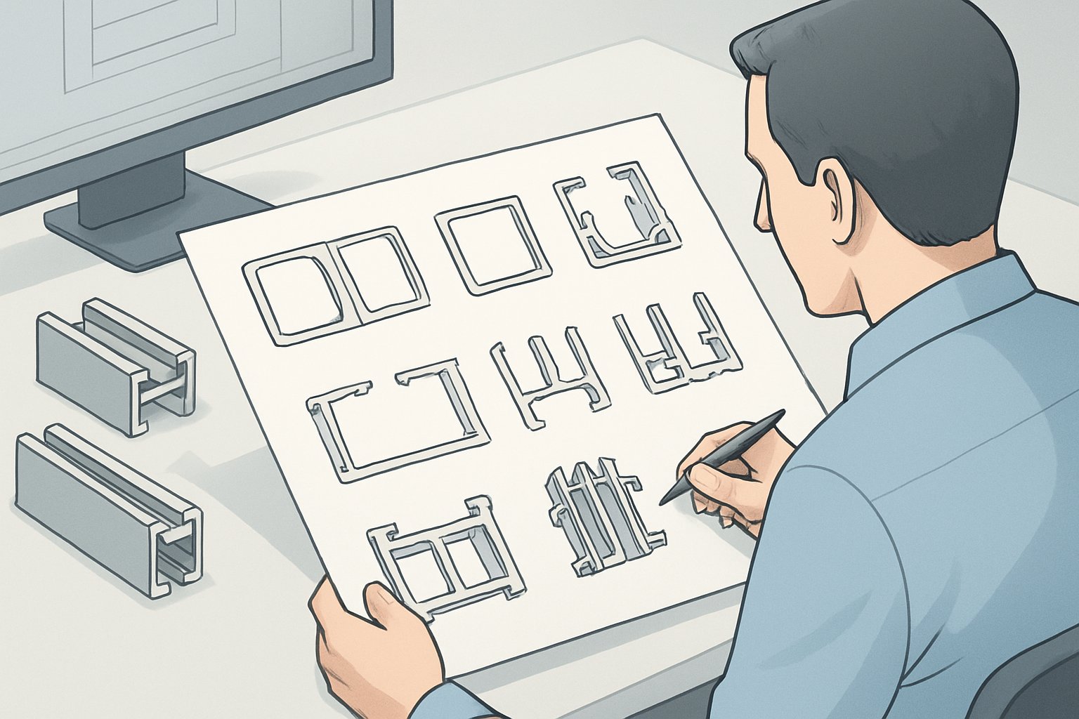 balanced profile geometry is easier to extrude than complex thin features