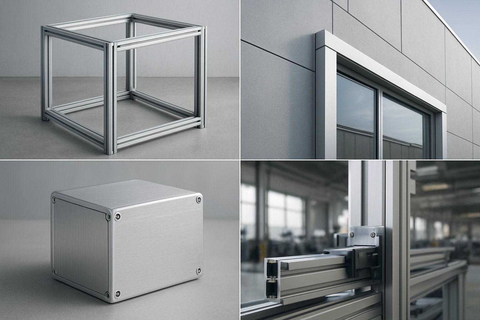 common uses for aluminum extrusions in frames facades enclosures and machinery