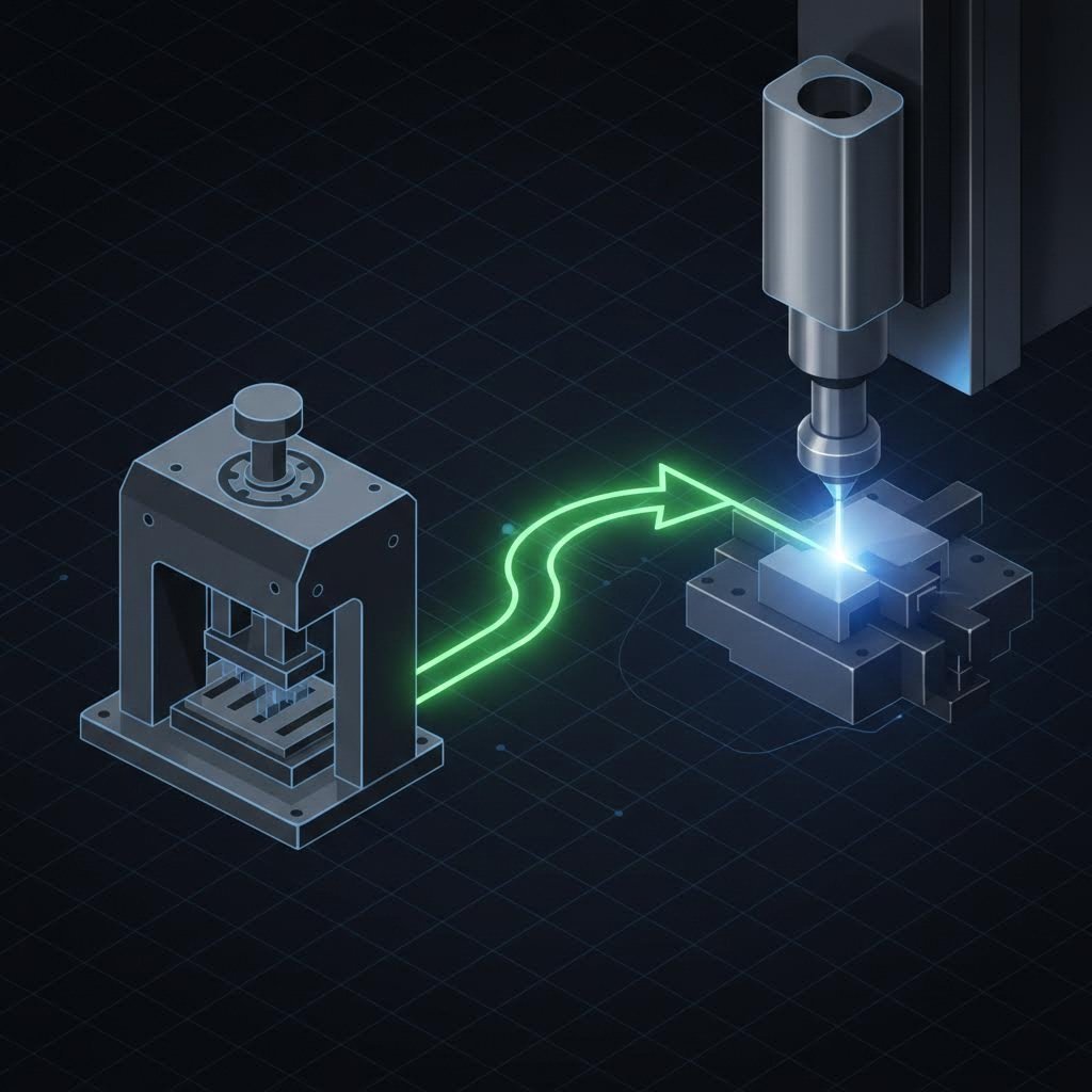 Hybrid processing workflow combining stamping speed with CNC precision
