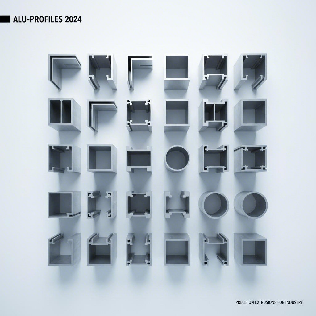 comprehensive aluminum extrusion profile catalog displaying various cross sectional shapes and configurations