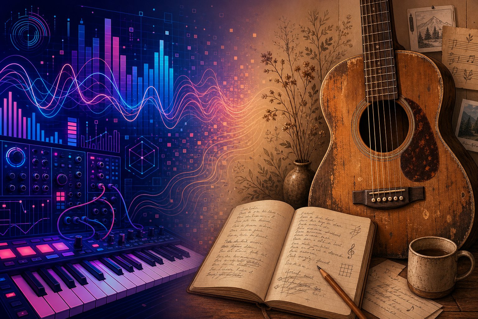 genre divide in ai music acceptance showing electronic genres embracing ai while storytelling genres resist