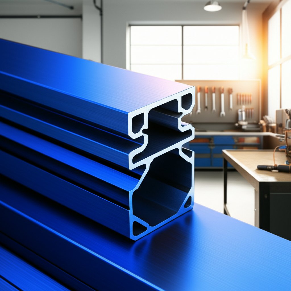 powder coated aluminum extrusion with a flawless durable finish in a professional workshop