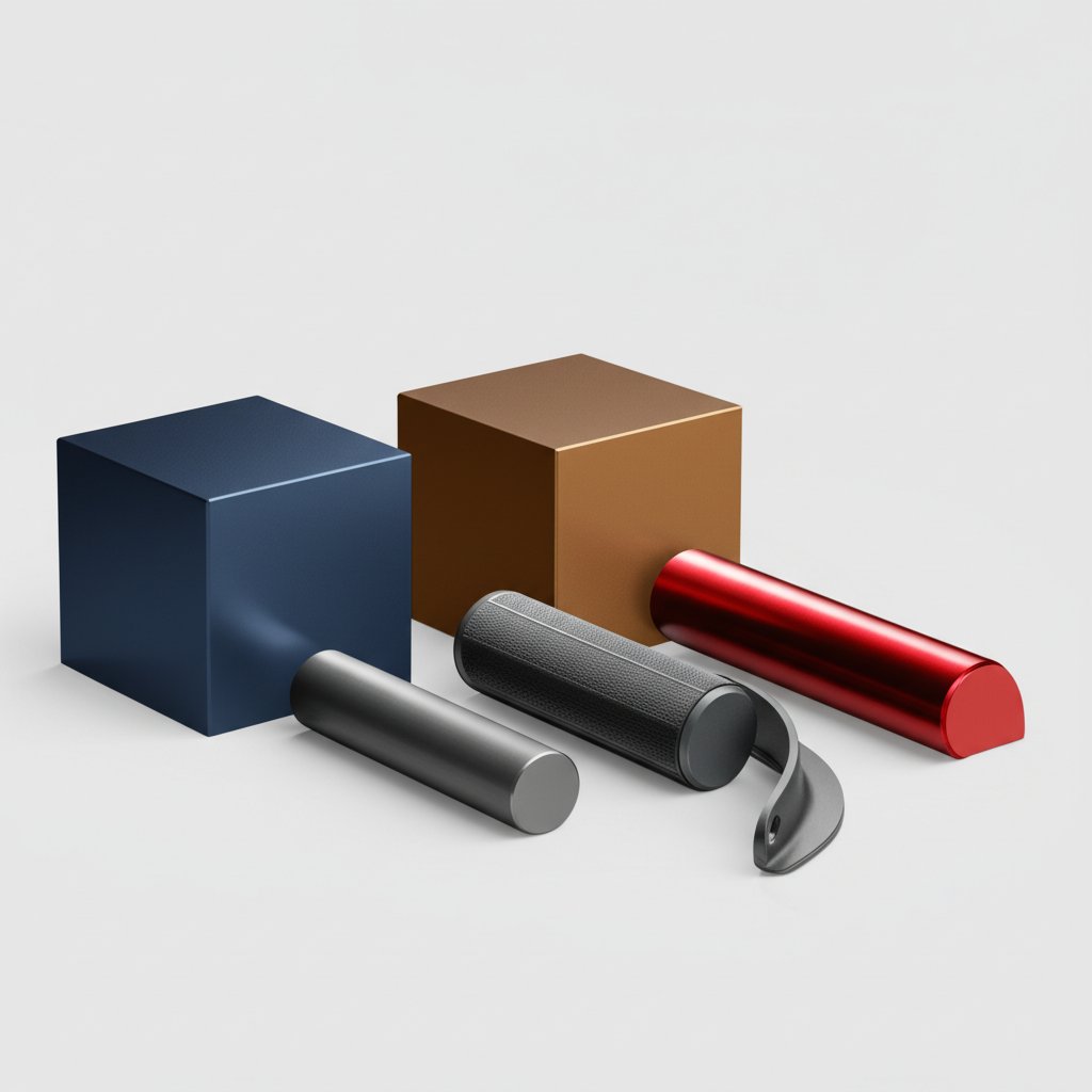 variety of powder coated aluminum finishes showing different colors and textures