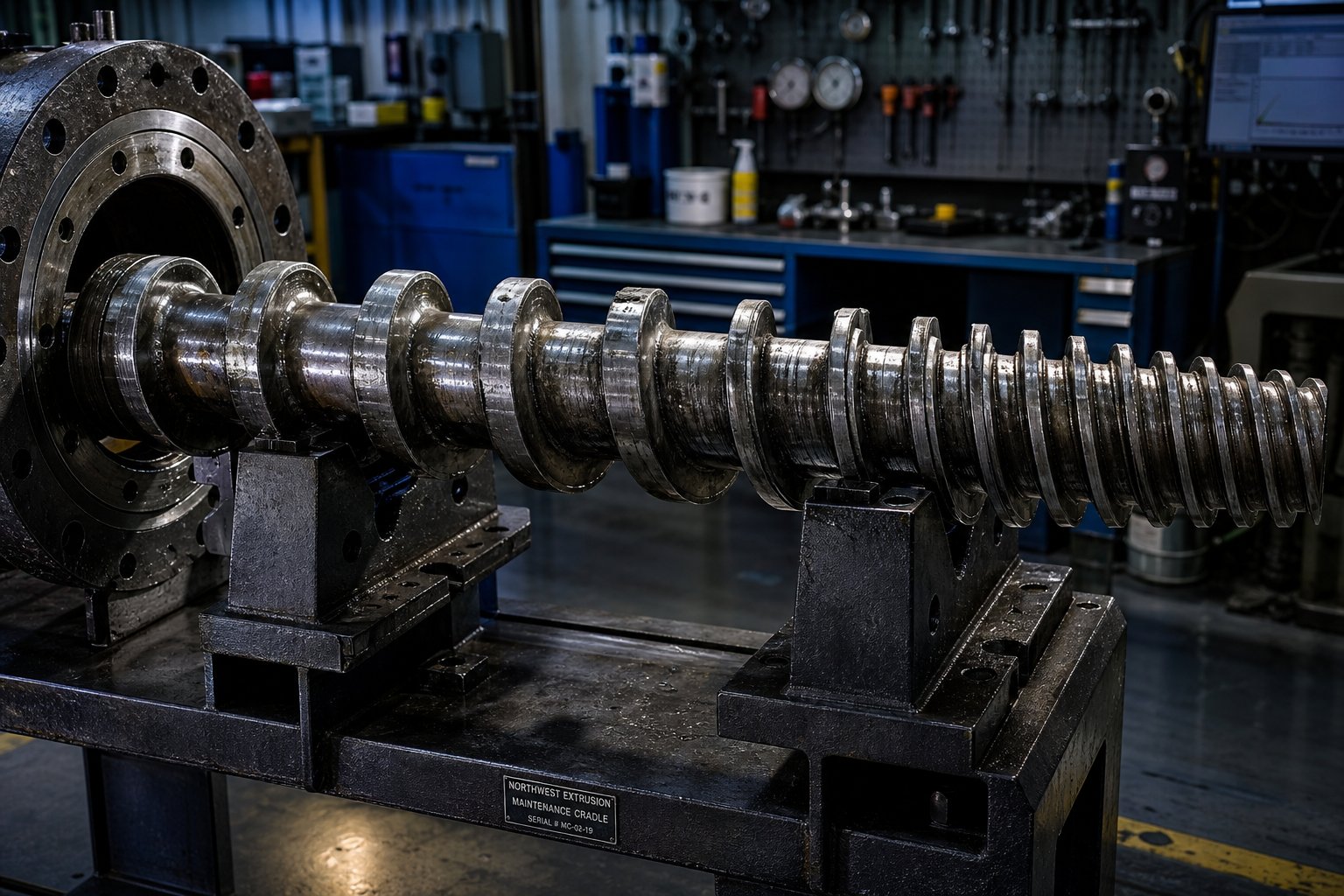 extruder screw geometry and wear patterns directly influence melt quality and downstream product defects