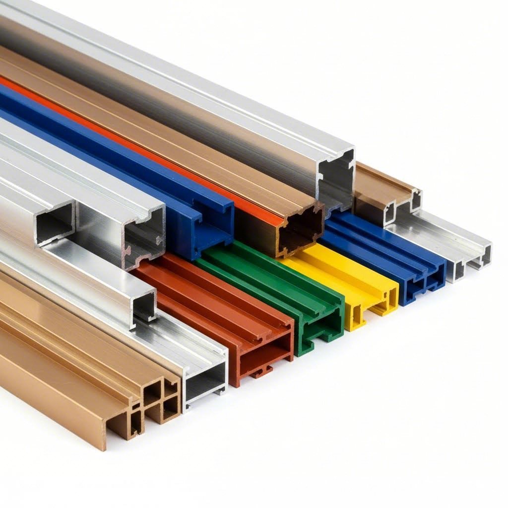 aluminum profiles showcasing anodized and powder coated surface treatment options