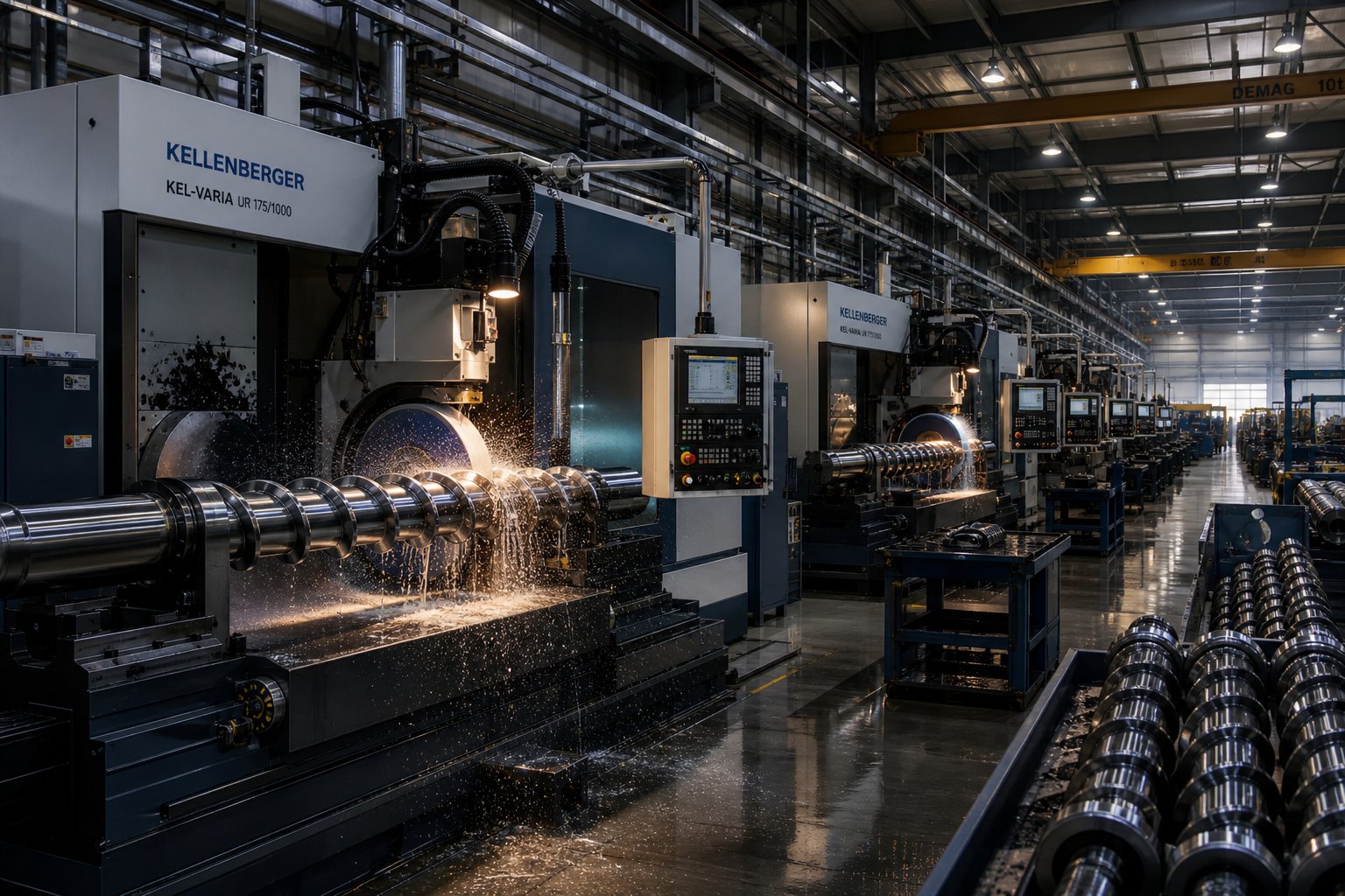 cnc grinding facility producing precision extruder screws reflecting advanced manufacturing capability