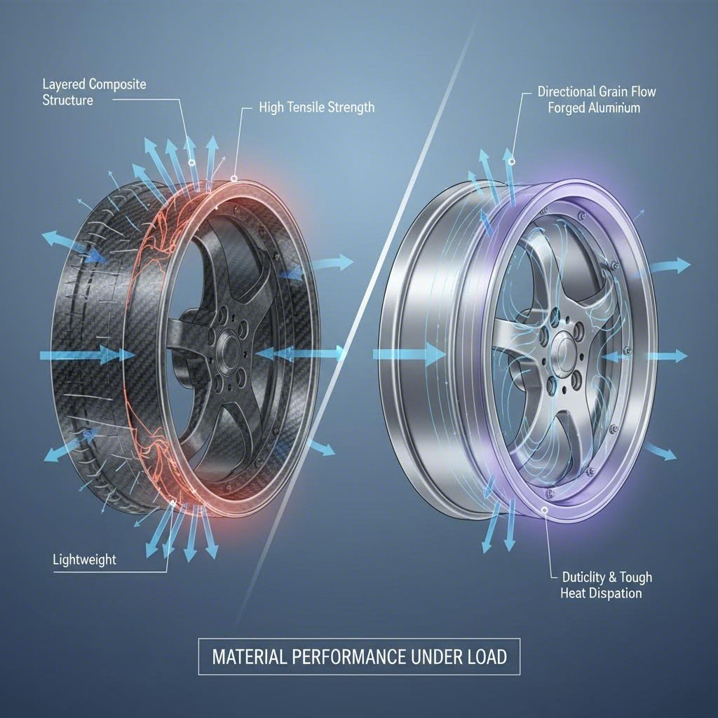 material structure differences explain the distinct performance characteristics of each wheel type