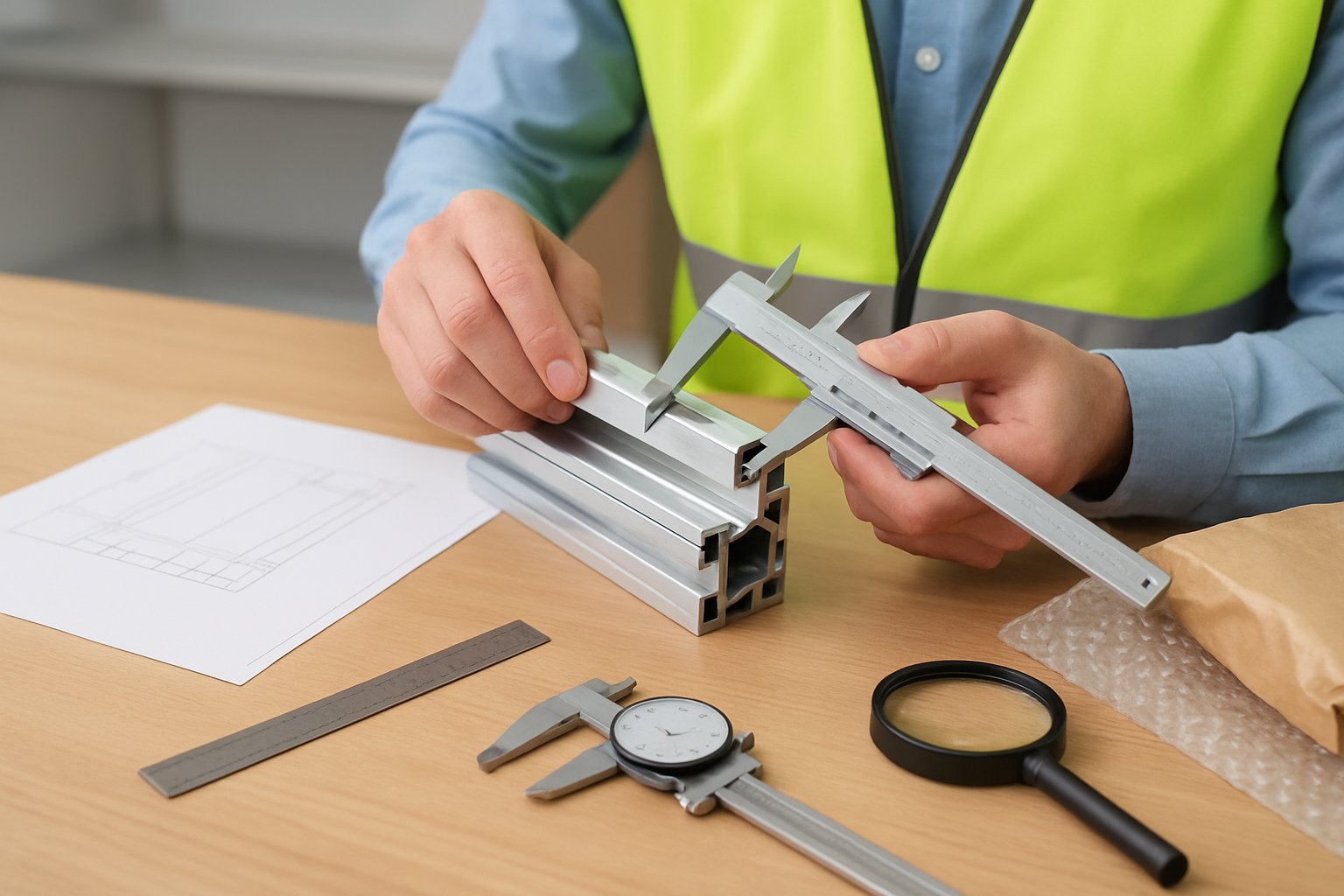 checking industrial aluminium profile drawings finish and dimensions before ordering