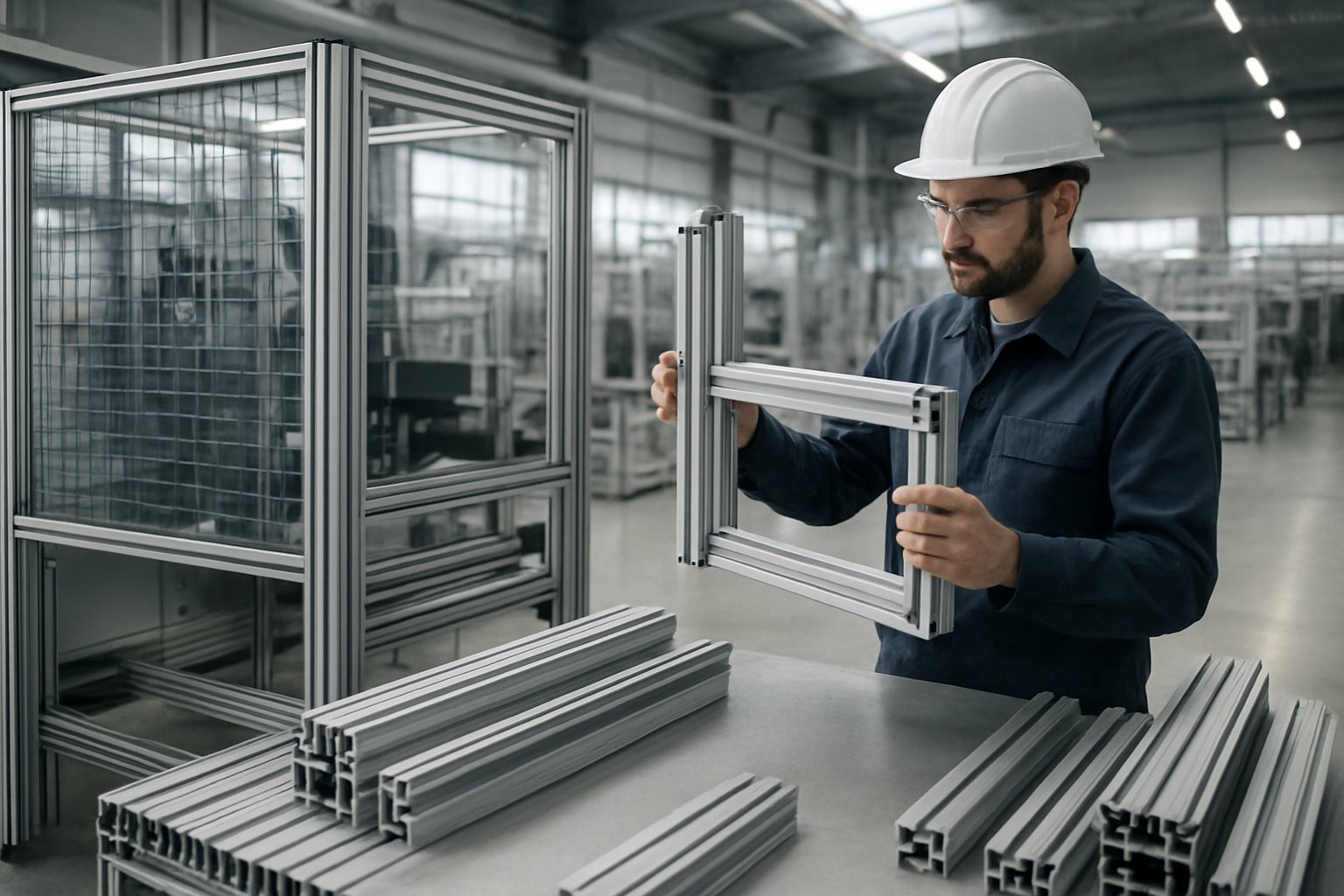 industrial aluminium profile systems for machine frames guards and modular factory builds