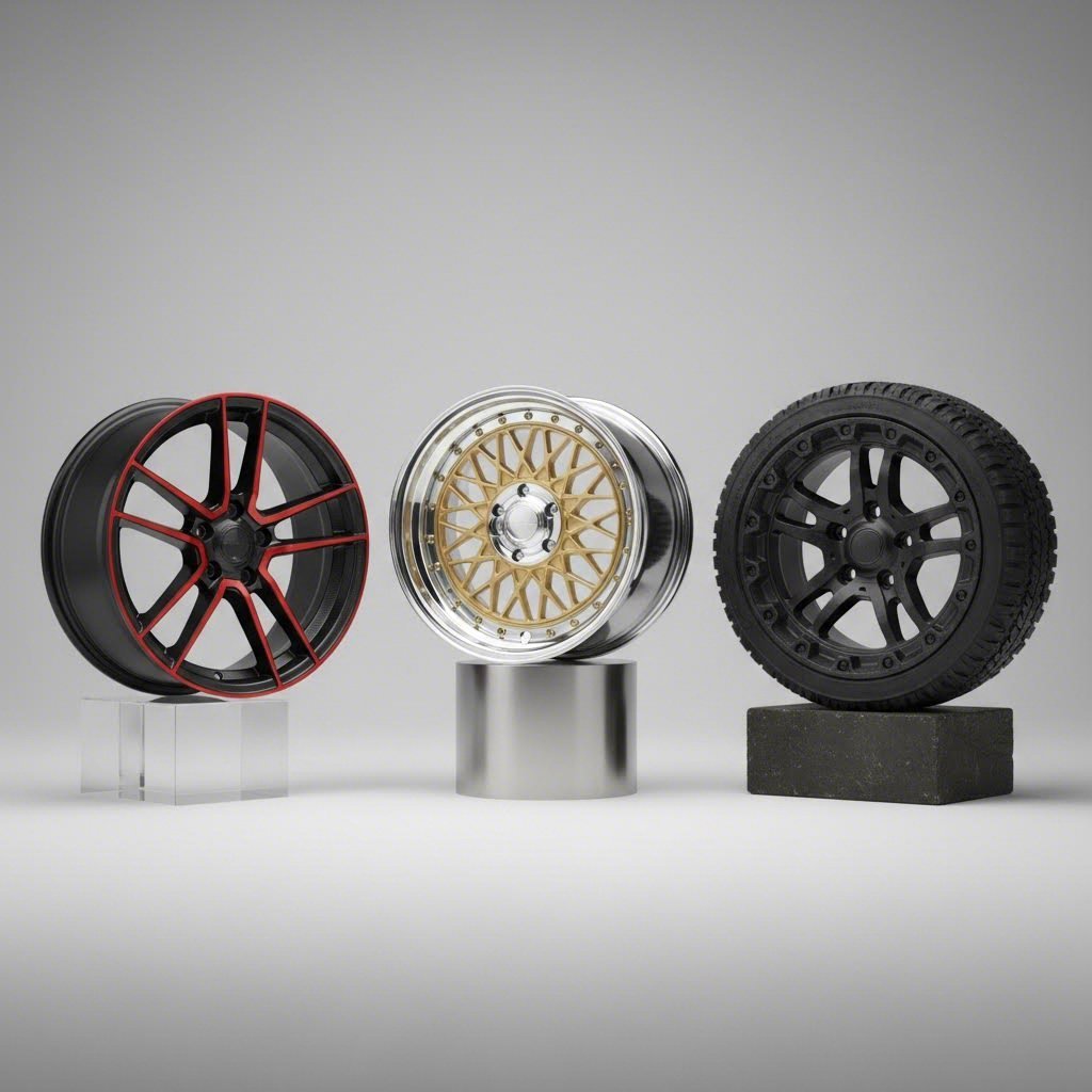 different forged wheel styles matched to specific vehicle applications