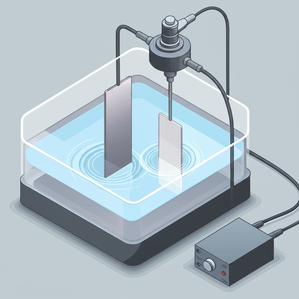 electrolytic zinc nickel process concept with anode cathode and bath