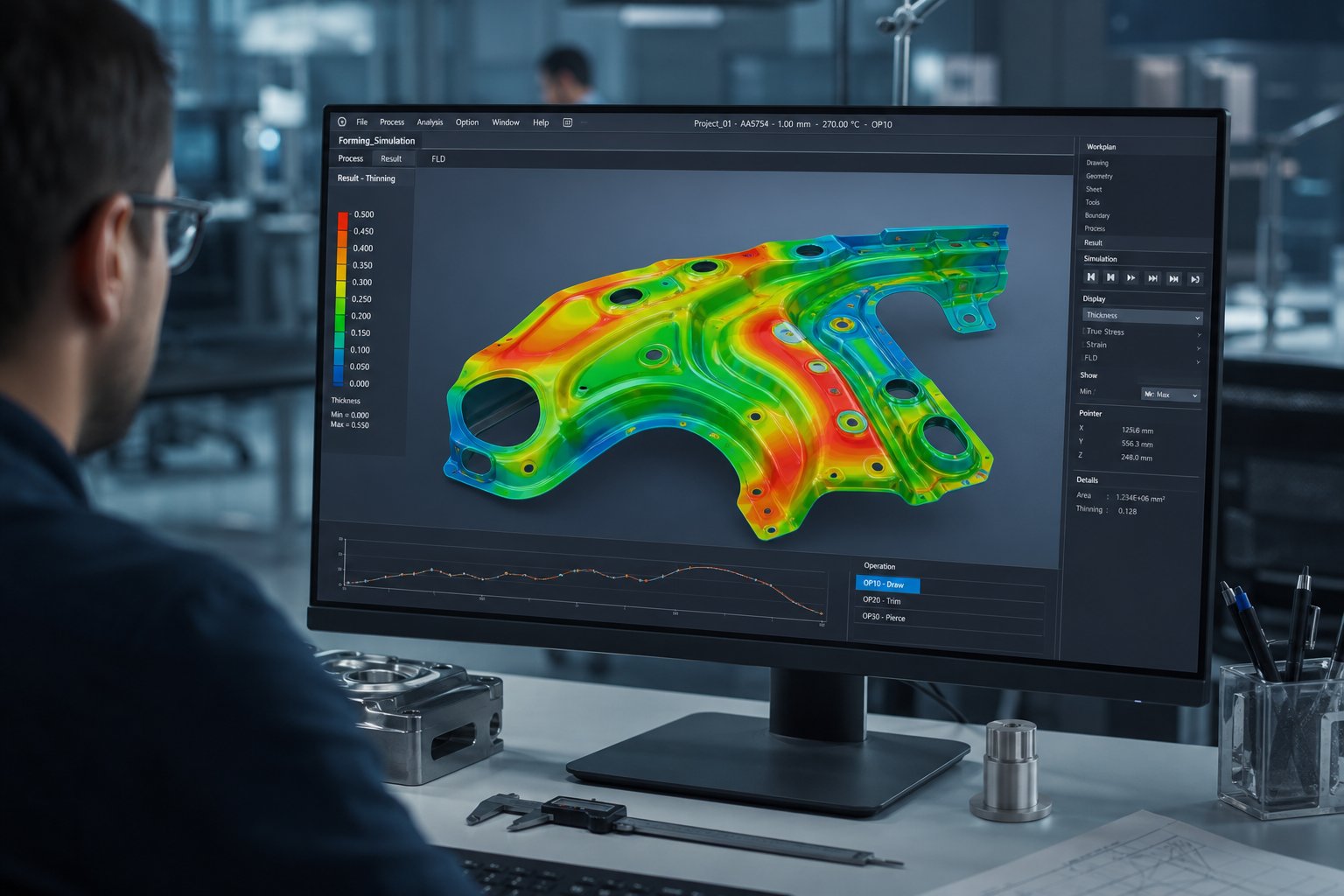 info-1-1 forming simulation software predicts material thinning and spring back before die construction reducing costly tooling modifications