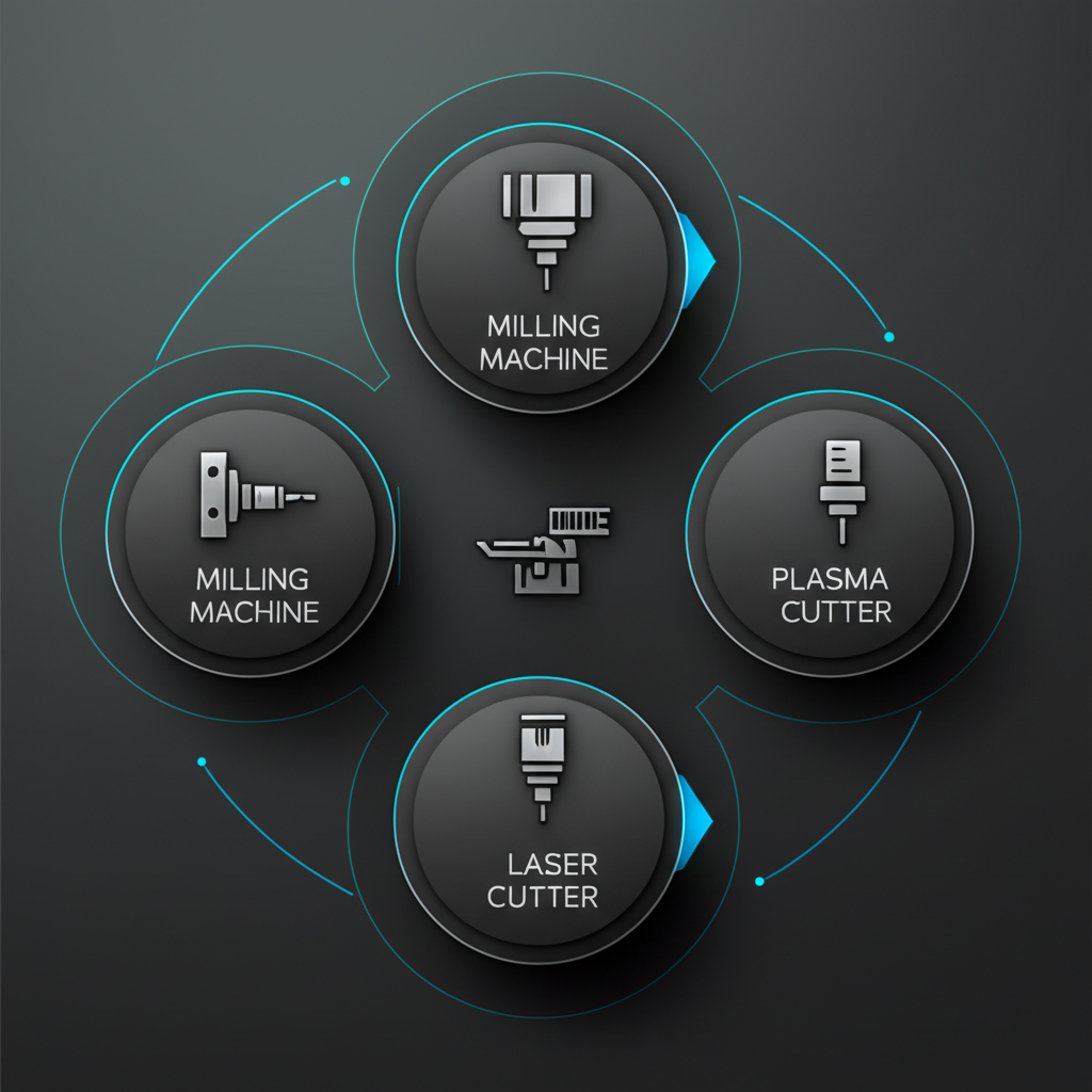 an infographic showcasing various types of industrial cnc machines