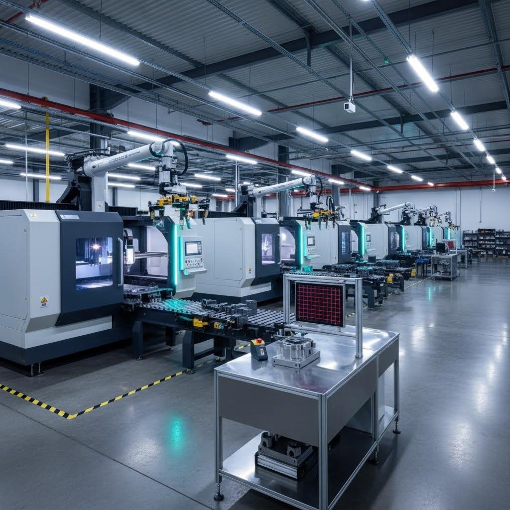 automated laser cutting facility with quality inspection and material handling systems