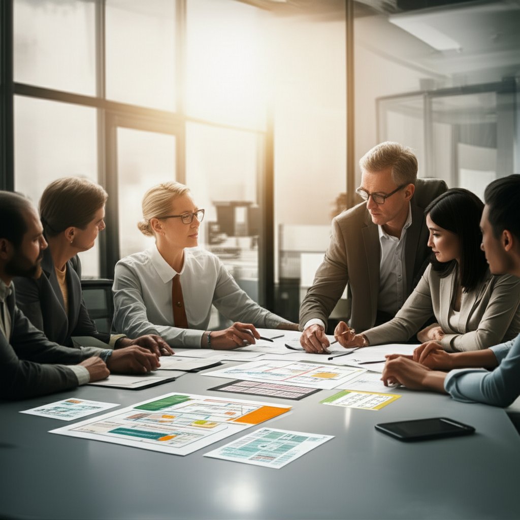 cross functional team aligning on apqp and ppap process in a manufacturing environment