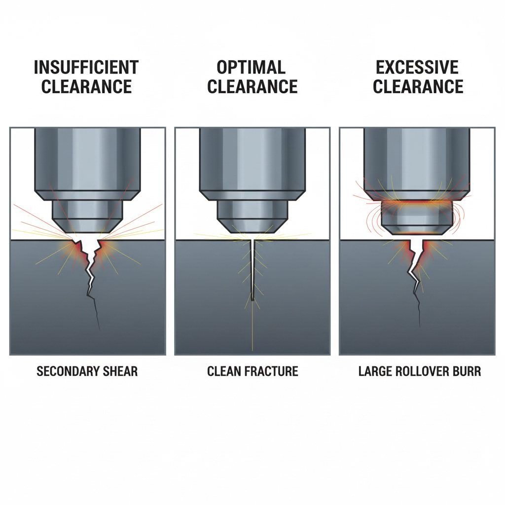 Impact of die clearance percentages on metal stamping burr formation
