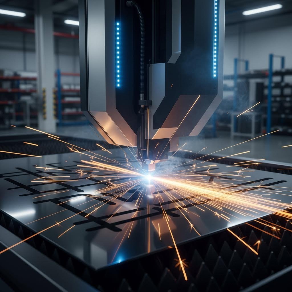 cnc laser cutting machine precisely processing industrial sheet metal with advanced automation