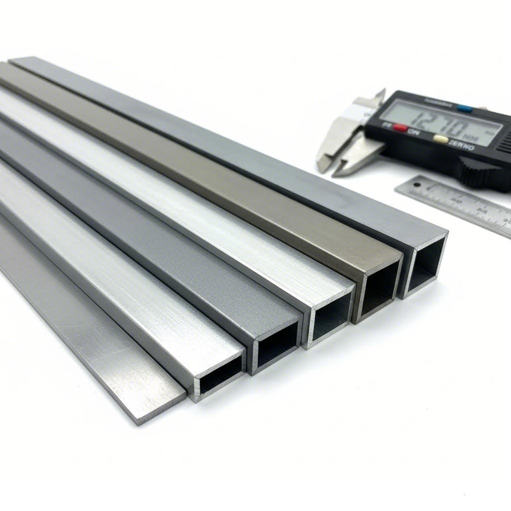 metal gauge thickness comparison showing graduated sheet metal samples from thin to thick gauges