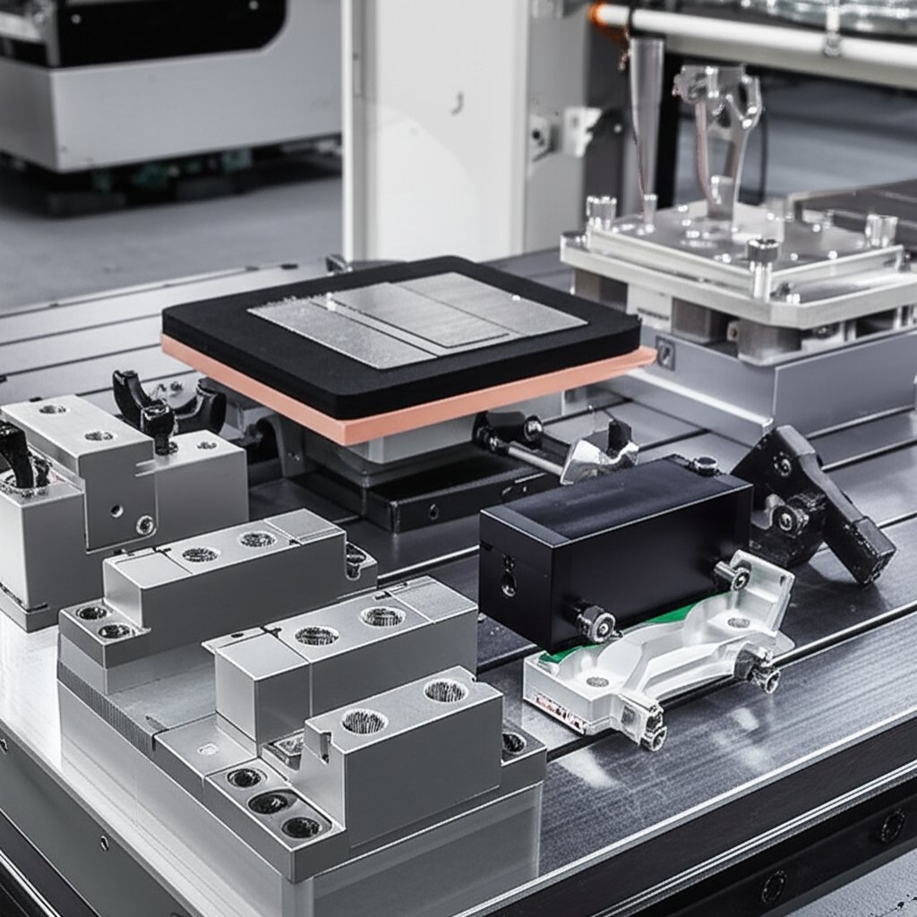 workholding setups for cnc aluminum parts showing different fixturing techniques