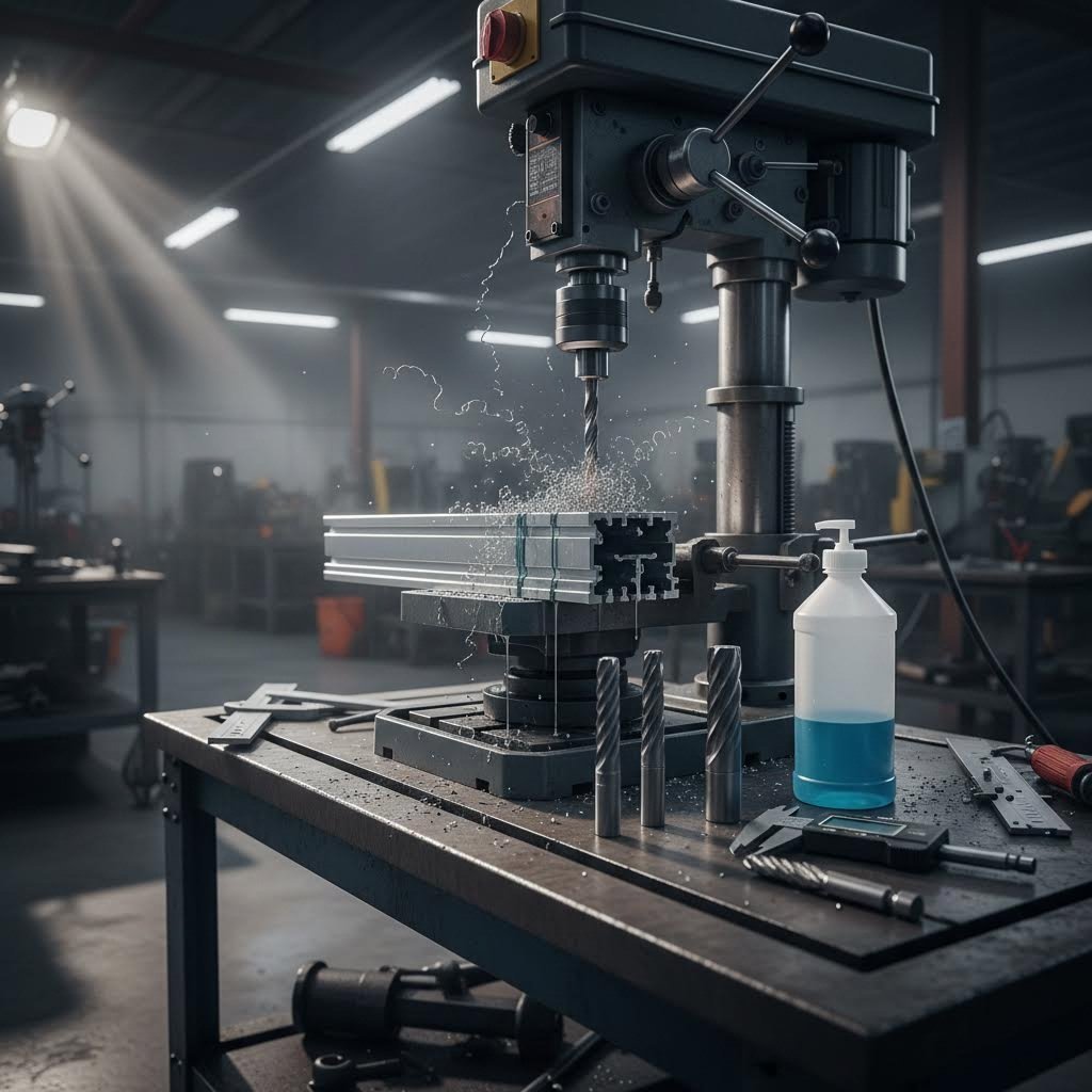 professional drilling and tapping setup for aluminum t slot extrusion profiles
