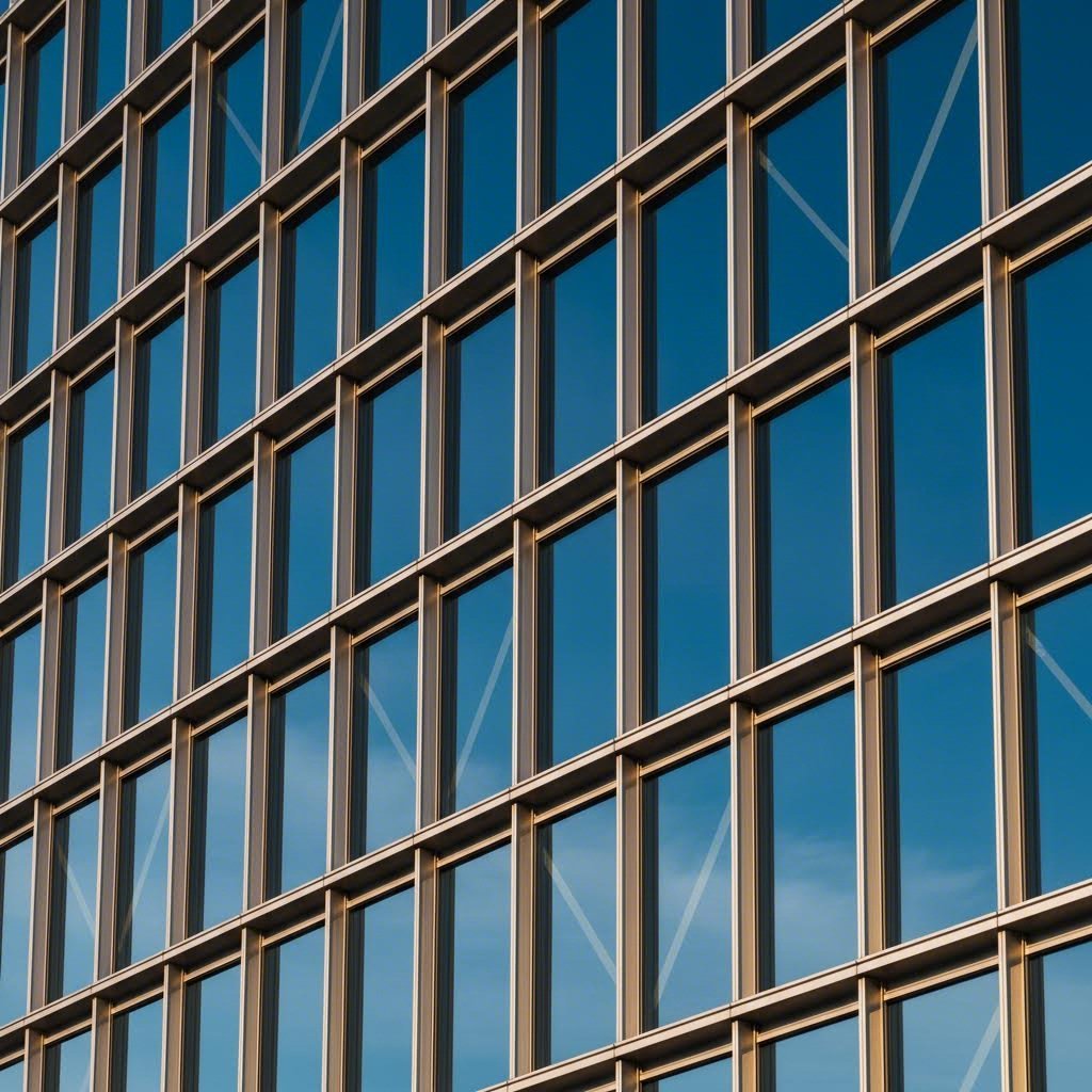 aluminum hollow extrusion mullions in modern curtain wall architectural application