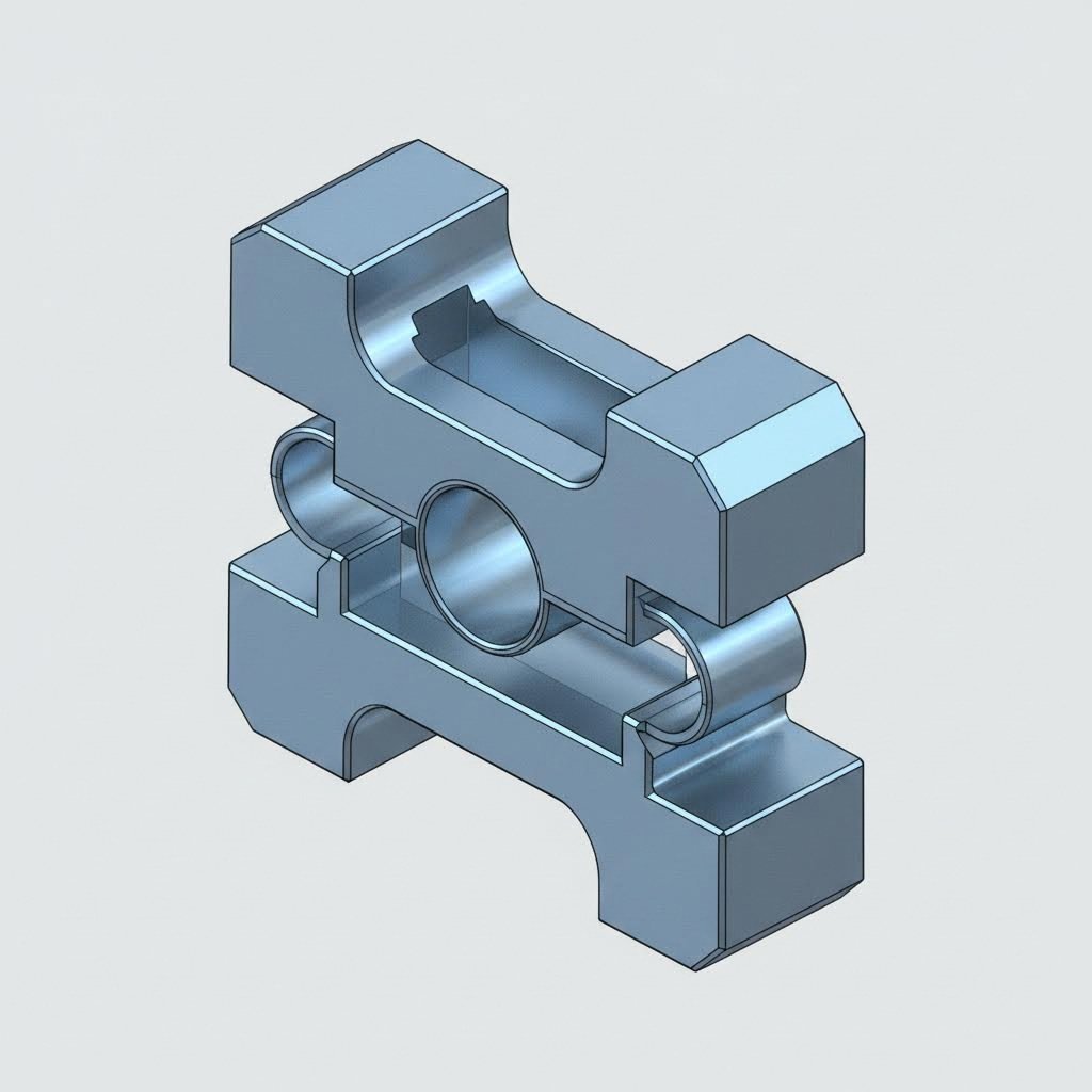 cross section view of hollow extrusion die assembly showing mandrel and cap structure