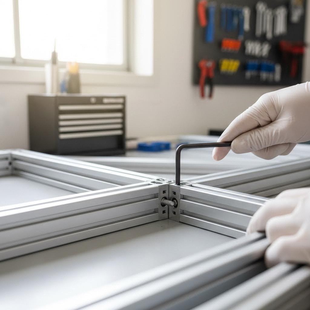hands on assembly of aluminum t slot frame components