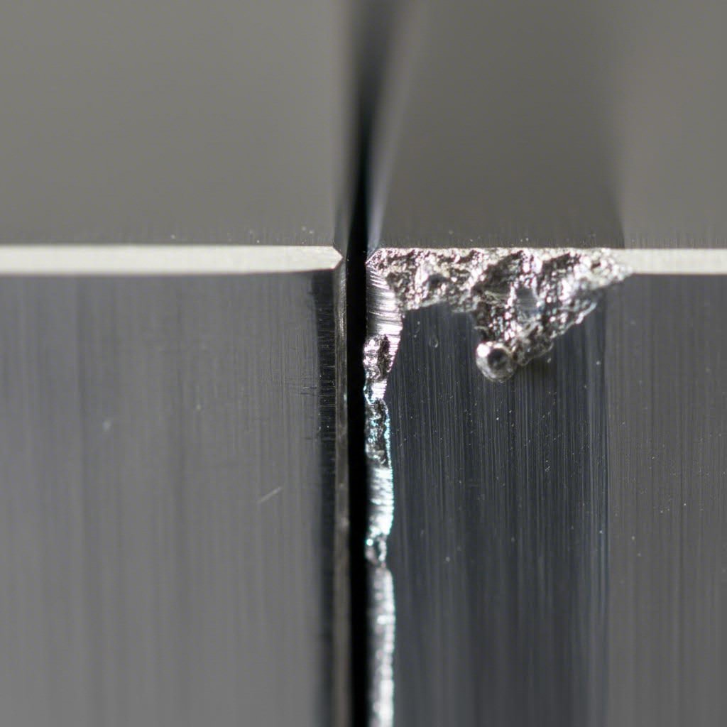 close up comparison of laser cut edge quality showing clean cuts versus common defects