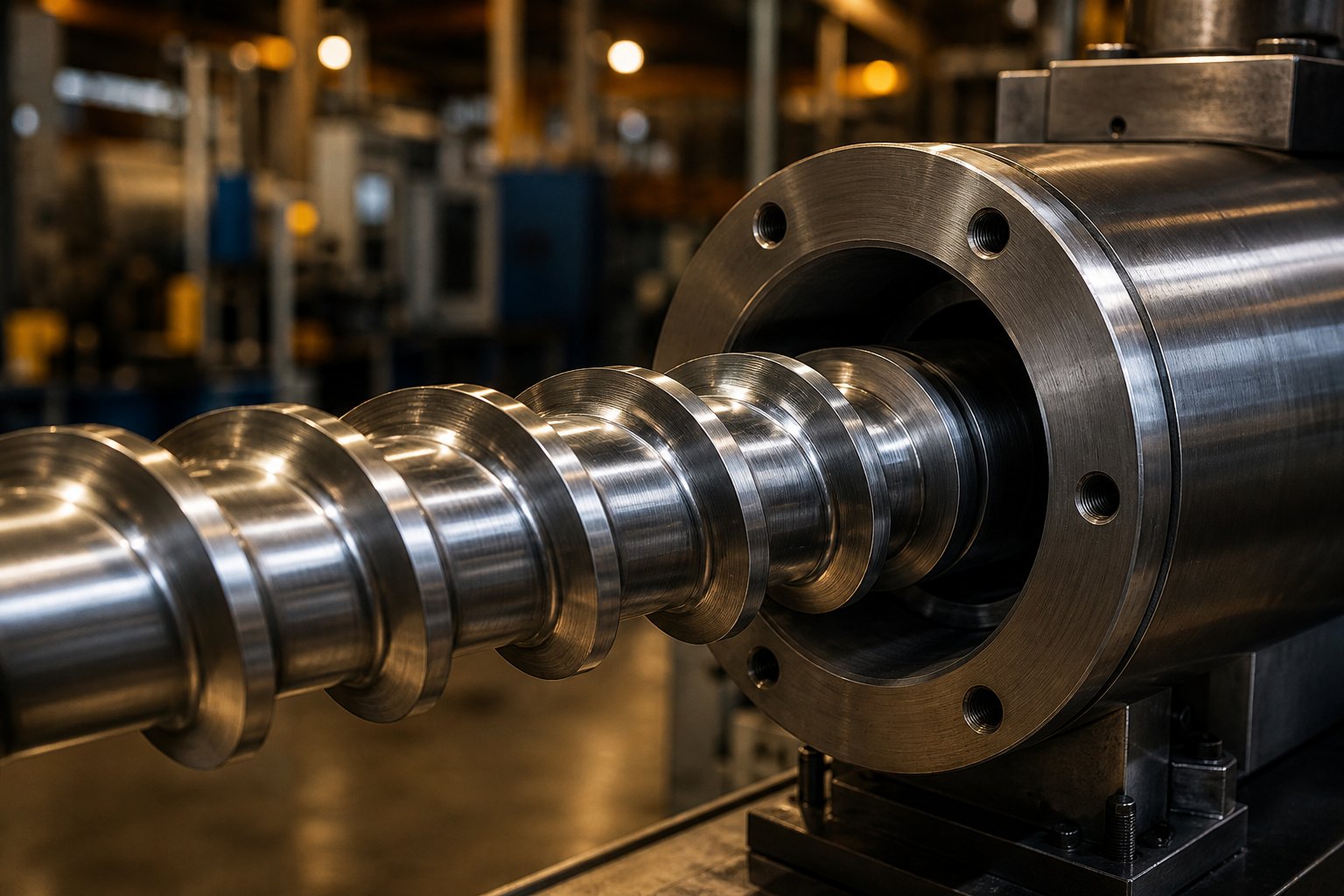 a precision machined screw barrel assembly %E2%80%94 the core plasticating unit in extrusion and injection molding equipment