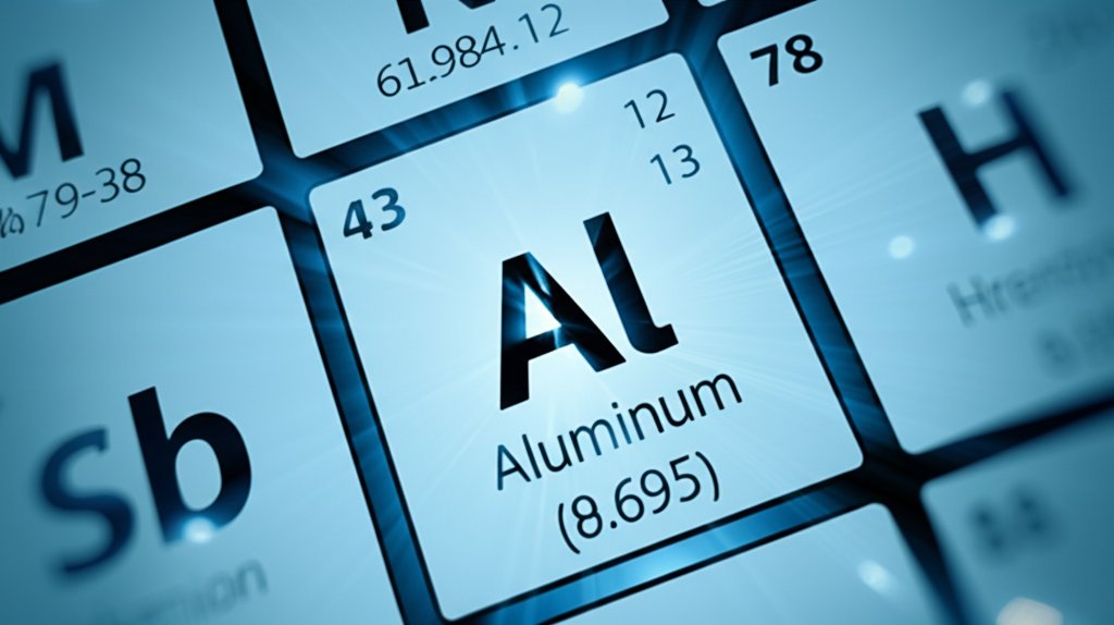 highlighting aluminum (al) element 13 on the periodic table emphasizing its singular chemical identity