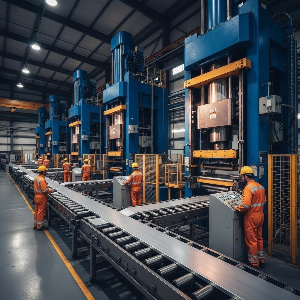 advanced aluminum extrusion facility with multiple press lines for comprehensive production capabilities