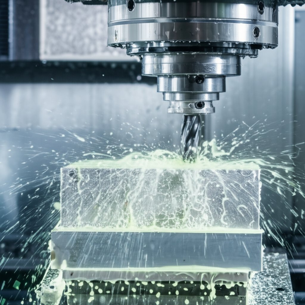 cnc machining of 6061 aluminum with carbide tooling and coolant for precision work