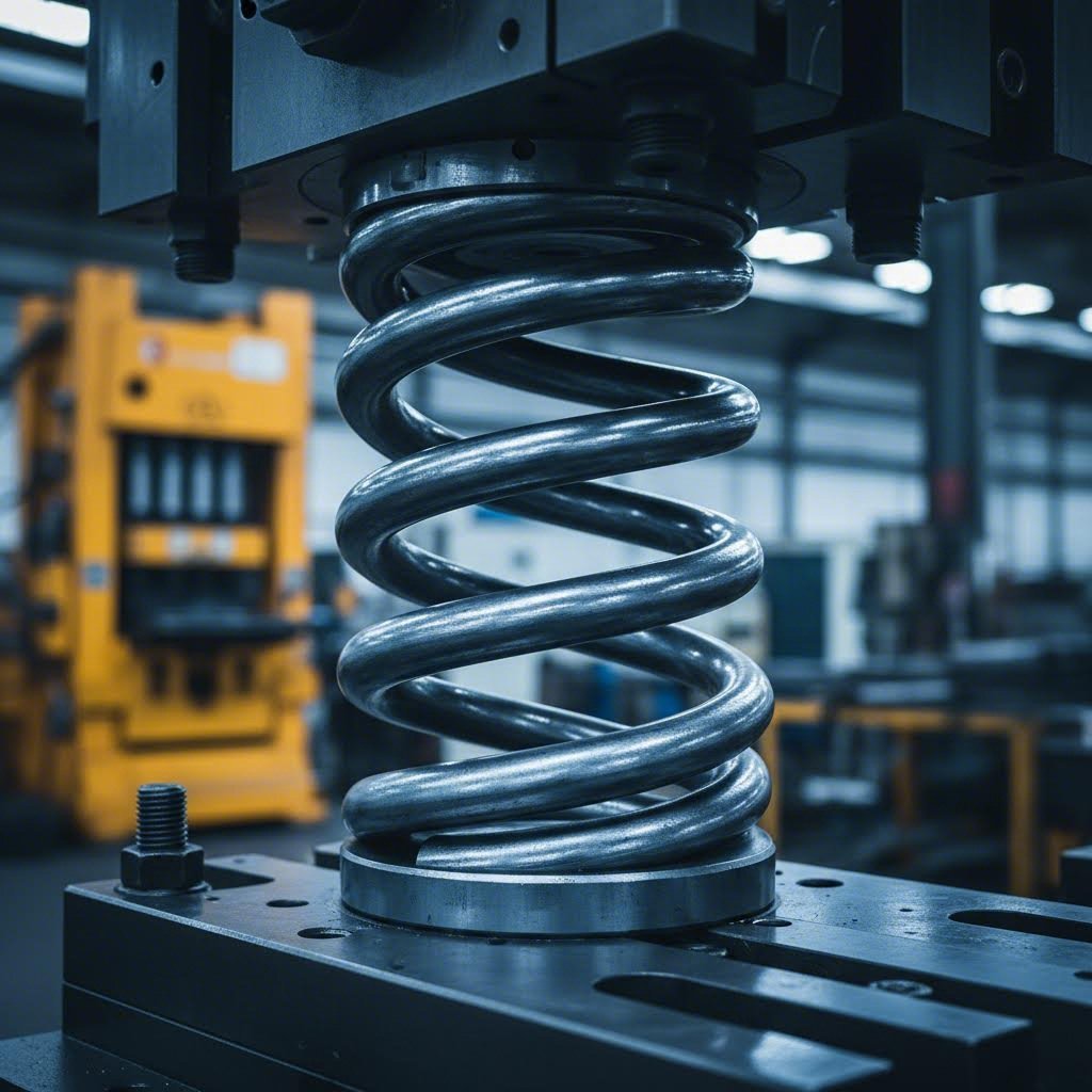 heavy duty metal coil spring installed in stamping die tooling