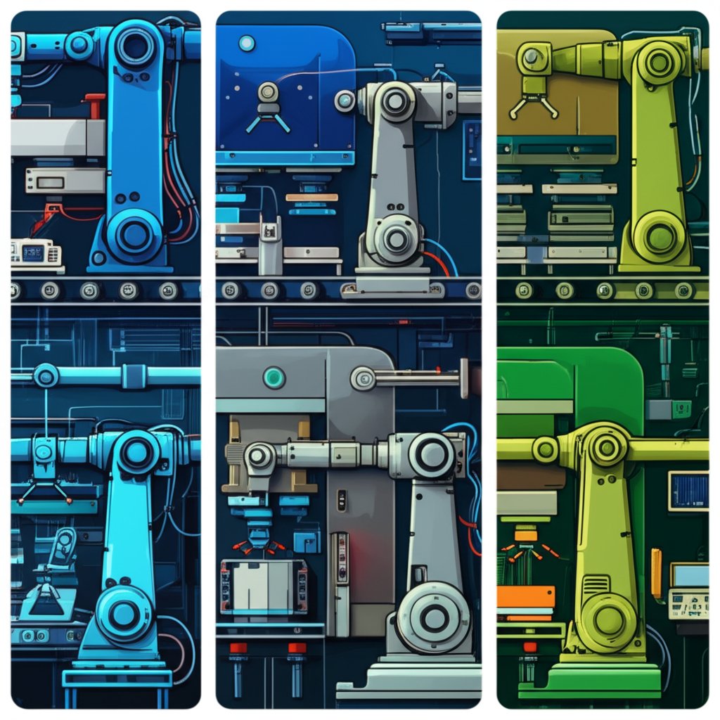 illustration of automotive electronics and appliance stamping workflows in industry