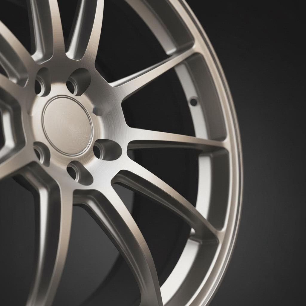 brushed finish on forged wheels creates distinctive linear patterns for refined metallic appeal