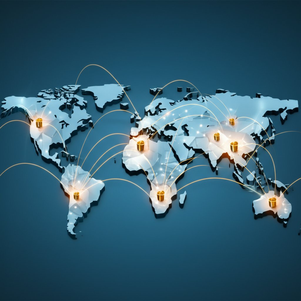 conceptual art of a global network representing corporate gifting solutions