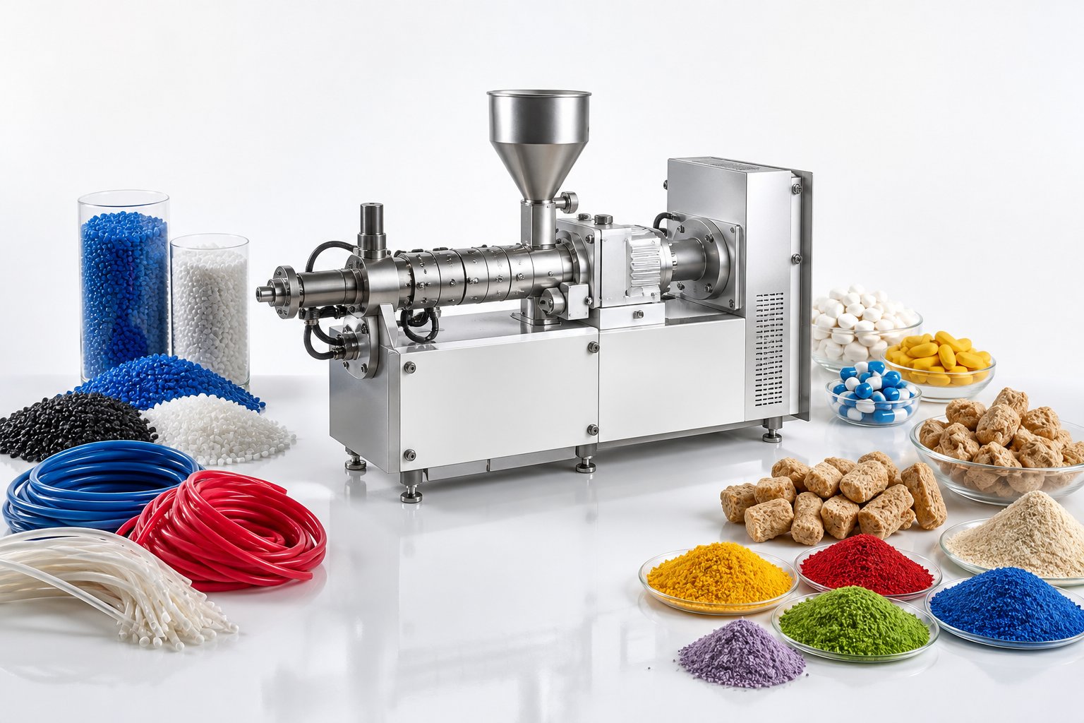 lab twin screw extruders serve diverse industries including polymer compounding pharmaceuticals food processing and powder coatings