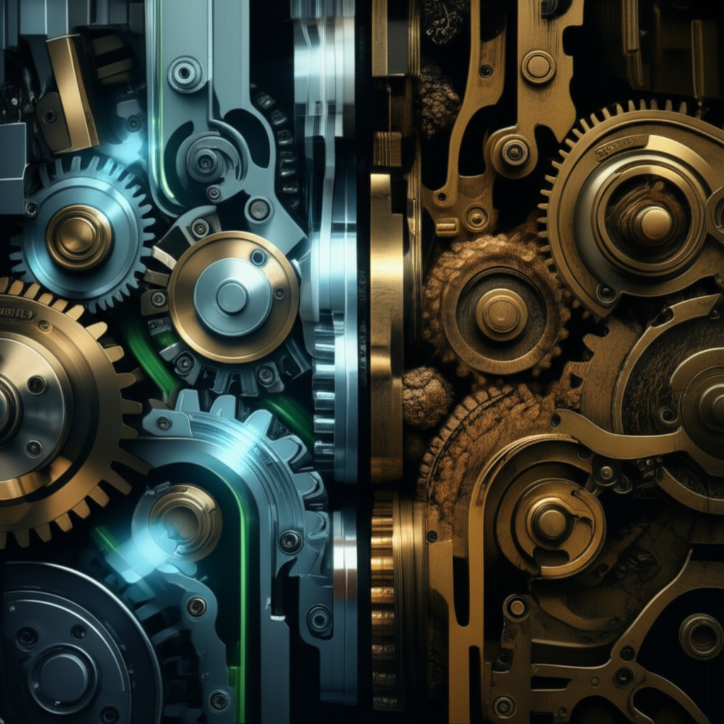 abstract visual representing the importance of cnc machine maintenance