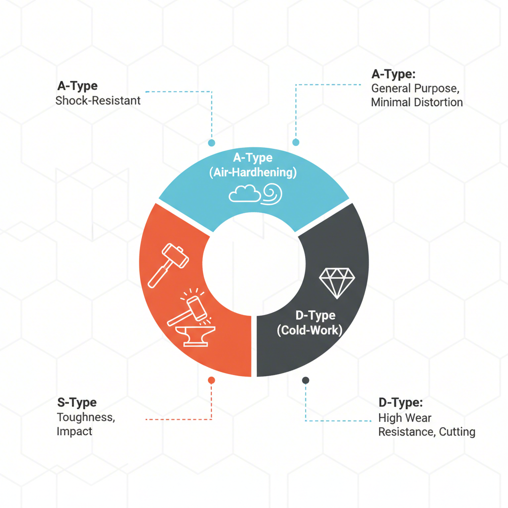 infographic showing the classification system for common tool steel grades